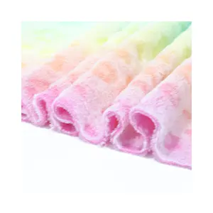 Hoge Kwaliteit Gerecycleerde Eco-Vriendelijke Rug Regenboog Print 100 Polyester Geschoren Knippen Zachte Deken Goedkope Flanel Fleece Stof