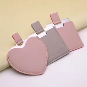 Hot Style Colorful Mini Heart Shaped Square Stainless Steel Portable Pocket Makeup Mirror