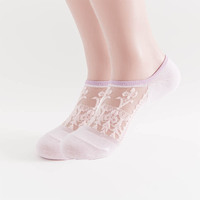 Été Respirant Mode Femmes Crystal Mesh Soie Transparent Femmes Stealth Shallow Mouth Boat Socks
