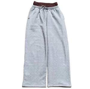 Pantalones de chándal largos informales estilo callejero estampado en blanco pantalones de chándal para mujer al por mayor pantalones de jogging liso polar negro Joggers hombres - Product Image 1