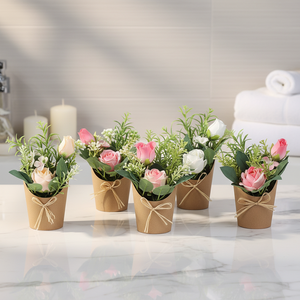 Flores Artificiales, Lindas <span class=keywords><strong>Rosas</strong></span> Artificiales en Maceta, Decoración <span class=keywords><strong>de</strong></span> Pared con Flores, Flores <span class=keywords><strong>Blancas</strong></span> Grandes para Mesa, Plantas Decorativas Artificiales al por Mayor - Product Image 1