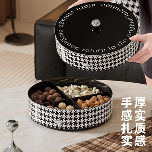 Fruit Platter Round Magnetic Lid Multi Compartment <b>Snack</b> Dish For Home Party Use Food Grade Storage <b>Container</b> - Product Image 2