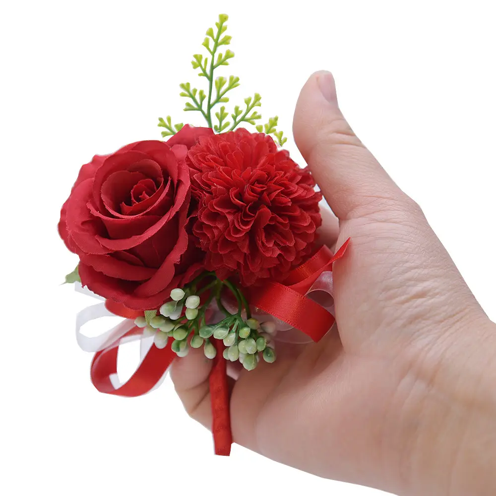 로즈 Corsage 웨딩 Boutonniere ere의 신부 팔찌 신랑 핀 웨딩 액세서리 신부 들러리 Corsage 꽃