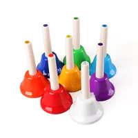 Coloful Musical Hand Bell Set、8 Note Diatonic Metal Hand Bells Musical Toy Percussion Instrument For Festival、Musical Teaching