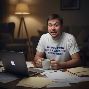 Maglietta 'Seek Help Unhinged' - Divertente Meme Irotonico Sarcasmico - Idea Regalo Scherzo - Product Image 3