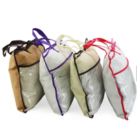 Sac de rangement pliable pour couettes et couvertures, en non-tissé respirant, avec fenêtre transparente en PVC et logo personnalisé
