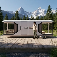 STAR CABIN Maison Capsule Moderne Préfabriquée en Acier et Polycarbonate, Modulaire, Intelligente, Mobile, Entièrement Meublée, pour une Vie Futuriste dans l'Espace