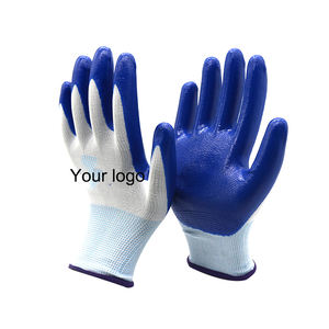 Guantes de mano de seguridad de nitrilo para construcción, guantes de trabajo de nailon con revestimiento de nitrilo, blancos, negros y grises - Product Image 1