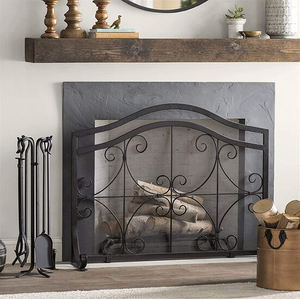 Écran de cheminée en métal robuste résistant à la <span class=keywords><strong>chaleur</strong></span>, motif moderne, accessoire de sécurité intérieur pour salon - Product Image 4