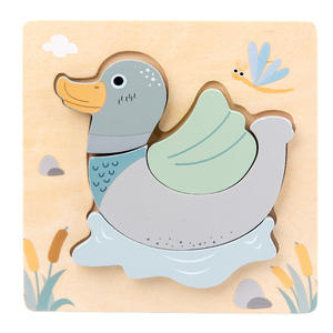 Puzzle en <span class=keywords><strong>bois</strong></span> éducatif Montessori, animaux de dessin animé en 3D, pour les enfants de 2 à 7 ans, jouet d'apprentissage cognitif - Product Image 5