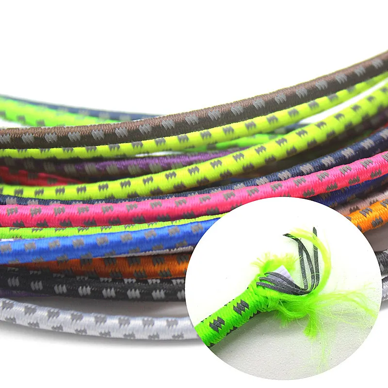 100cm nylon latex elastic round no tie black and white fluorescent shoelaces lazy