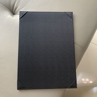 Présentoir de menu en cuir PU noir, couverture de menu personnalisée haut de gamme pour hôtel