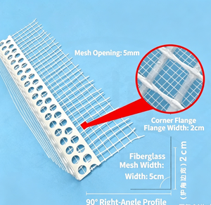 Protezione Angolare in PVC <span class=keywords><strong>per</strong></span> Isolamento Termico Esterno, Angolari Interni ed Esterni con Rete in Fibra di Vetro - Product Image 2