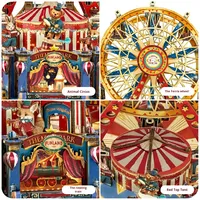 Modèle d'assemblage 3D en bois de la Grande Roue du Parc de la Montagne Russe, jouet éducatif fait main avec moins de 50 pièces, pour les 14 ans et plus, cadeau et décoration