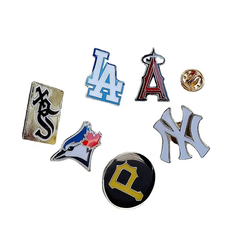 Vente en gros d'épingles à badges en métal pour équipe de sport de baseball épingles à chapeau de baseball en métal émaillé