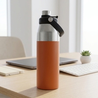 Frasco Bouteille d'eau à double paroi en acier inoxydable Tasse en métal Tumbler Termo Promotion de fiole à vide isolée avec manchon en liège 1000ML