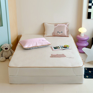 Phim Hoạt Hình Băng Lụa Làm Mát Mùa Hè Tấm Ga Giường Đặt 3Pcs Được Trang Bị Nhà Sử Dụng Nệm Dệt In Kỹ Thuật Số Cho Trẻ Em - Product Image 2