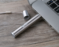 Haute qualité médical LED stylo lumière ultraviolette + pointeur Laser Mini 3 1 vente chaude usine USB lampes de poche en acier inoxydable torches