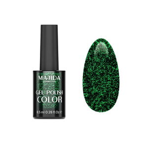 Majida Gel Polish Color 8,5 ml Green Glitter UV <b>Nail</b> Polish - Product Image 3