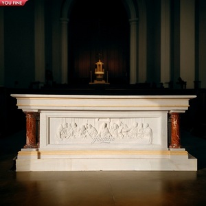Tay chạm khắc đá tự nhiên Tôn Giáo trang trí cổ điển Nhà thờ bằng đá cẩm thạch bàn thờ - Product Image 3