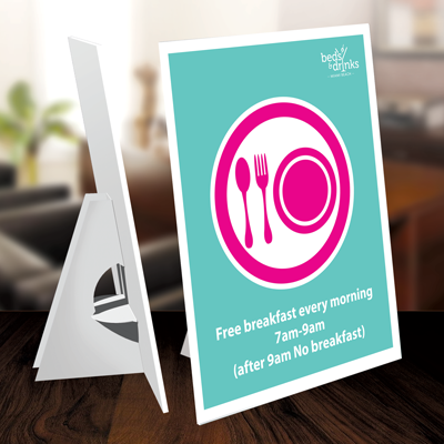 Pvc Foam Board With Paper Stand  -Custom A5 Promotion Advertising Stand PVC Foam Board Sign for Table
