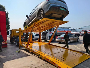 Nouvelle remorque à <span class=keywords><strong>plateau</strong></span> plat à deux niveaux entièrement équipée, manuelle, diesel, JAC, avec bras de remorquage arrière, camion de remorquage, dépanneuse, transporteur de voitures - Product Image 5