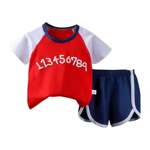 Summer Cotton High Quality Casual Wear Cute Print Boys And Girls' Baby Pajama Set Plus Size Children's Clothing
