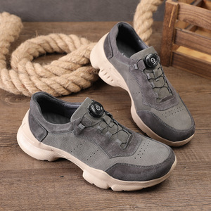Chaussures bateau en cuir pour hommes, bout rond, semelle EVA, respirantes, à lacets, couleur unie, toutes saisons, usage décontracté - Product Image 3