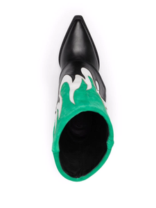 2024 moda personalizada vaquero occidental estilo vaquera <span class=keywords><strong>botines</strong></span> de mujer bordado tacones bajos plataforma superior otoño verano tamaño grande - Product Image 4