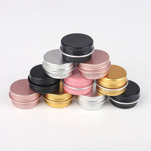 Exquisitas latas de metal de cuello ancho de colores 30 g 60 g 1 onza 2 Oz 30 ml tarro de aluminio negro mate de oro rosa latas de lujo con tapas - Product Image 4