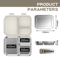 Boîte à lunch pour enfants personnalisable OEM ODM, boîte à bento en acier inoxydable anti-fuite pour le marché bio, pour enfants