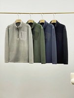 Sweat-shirt à demi-zip en polaire pour homme, nouveau pour l'automne et l'hiver, doublure pour les sports de plein air, polaire chaud, vêtements d'extérieur