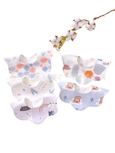 Buena calidad Junheng bebé algodón flor pequeño impermeable comida babero Saliva toalla 0-36 meses - Product Image 1