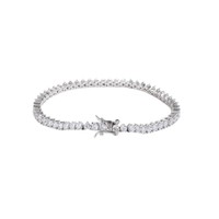 Venta Directa de Fábrica: Pulsera de Tenis de Moda con Cadena de Latón de 3mm y 3 Garras, Microincrustaciones de Zirconia, Estilo Hip-hop y Rap