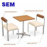 Tables et chaises de restaurant en acier inoxydable SEM, ensemble de mobilier pour restaurant, cafétéria, bar, café, sièges de banquette, vente en gros