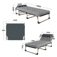Lit pliant en métal robuste et multifonctionnel avec matelas, double ou simple, pour bureau, hôtel, adulte.