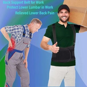 Faja de Protección Profesional para Levantamiento de Pesas, Transpirable, Aislante, con Tirantes para Hombros, de Spandex, para Rehabilitación - Product Image 5