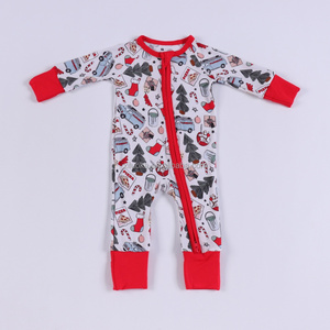 Ropa de Dormir para Bebé de Fibra de Bambú, Estampado Navideño, Varios Diseños, Color y Talla Personalizables, Mameluco Suave para Recién Nacido - Product Image 2