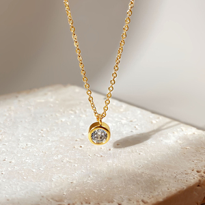 จี้เพชรทรงหยดน้ำประดับเพชรซิคอนเคลือบทอง 18K สำหรับผู้หญิง - Product Image 2