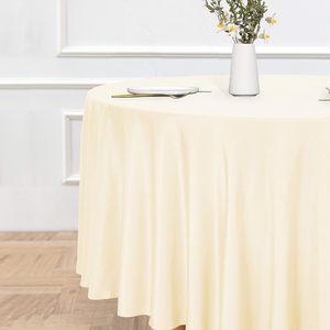 Wholesale Woven Polyester Custom White 120 Inch <b>Round</b> Waterproof & Oilproof Outdoor Party Banquet Wedding <b>Tablecloth</b> for Events - Product Image 2