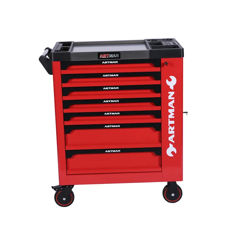 Metal Garage Tool Cabinet with Workshop Hand Tools for Options Tool Trolley 6/7 Drawer Carton Box 0.8~1.0mm CD-3307EDGE 3 Years