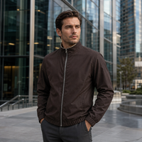 Veste décontractée d'hiver pour homme, finition satinée, sans capuche, coupe-vent, à fermeture éclair, en stock, faible MOQ, best-seller en Europe, personnalisable