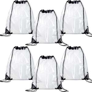 Hot Sale Custom Logo <b>Waterproof</b> Travel Transparent Clear PVC <b>Drawstring</b> Backpack <b>Bag</b> for Beach - Product Image 3