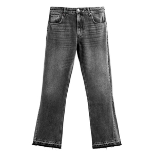 Gingtto <span class=keywords><strong>Jeans</strong></span> Svasati da <span class=keywords><strong>Uomo</strong></span> Stile Streetwear Nuovi con Logo Personalizzato all'Ingrosso Colore Delavé - Product Image 2