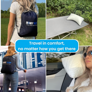 Oreiller de voyage incurvé personnalisé, réglable en hauteur, lavable, pour le cou, les genoux, le dos et le soutien lombaire, avec sac à dos blanc - Product Image 3