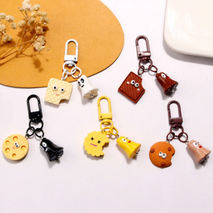 Nouveau Porte-clés Créatif en Acrylique Thème Alimentaire, Pendentif Cookie, Accessoires Mignons de Dessin Animé Mini Monstre, Décoration pour Étui d'Écouteurs Q1400 - Product Image 1