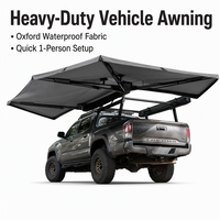 Auvent de voiture pliable en forme d'éventail à montage rapide 270 degrés, toit rigide en Oxford 420D imperméable et anti-UV pour SUV et camping