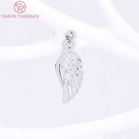 Vente en gros de pendentifs en laiton plaqué or champagne 24 carats de haute qualité, en forme d'ailes d'ange, tendance, pour la fabrication de bijoux DIY de haute qualité