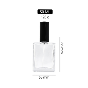 Sang Trọng Trong Suốt Hình Chữ Nhật Chất Lượng Cao 50Ml Trong Suốt Hình Chữ Nhật Vuông Rỗng Nước Hoa Thủy Tinh Phun Chai - Product Image 6