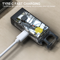 Lampe torche porte-clés super lumineuse avec port de charge USB-C, en alliage d'aluminium, portable, pour le travail, les situations d'urgence et le camping
